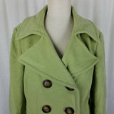 Tribal Wool Cashmere Double Breasted Peacoat Jacket Short Coat Womens 10 Green