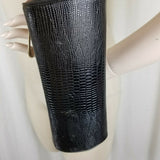 VINTAGE 60s Faux Alligator Snakeskin Leather Hard Case Pillbox Purse Handbag Bag