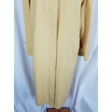 Vintage Claude Havrey Paris Long Maxi Placket Front Yellow Trench Coat Womens S
