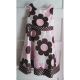 Rare Too! Polka Dotted Floral Midi Ribbon Bow Sash Swing Party Dress Girls 6X