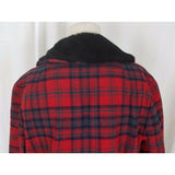 Vintage Pendleton '49ers Quilted Insulated Wool Plaid Mouton Fur Coat Womens S M