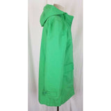 LL Bean Hooded Spring Green Cotton All Weather Windbreaker Trench Coat Womens M