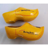 HEINEKEN BEER ADVERTISING PAIR OF WOOD SHOES CLOGS HOLLAND Yellow Carved Wooden