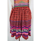 Free People Rare Hearts Red Knit Crochet Sweater Tunic Mini Dress Womens XS NWT