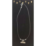 Snowmobile Winter Pewter Silver Black Rope Beaded Necklace Pendant Charm Jewelry