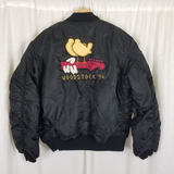 Vintage Woodstock 94 2 More Days of Peace & Music Nylon Bomber Jacket Mens XL