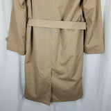 Misty Harbor Insulated Double Breasted Belted Trench Coat Mens 40L Zip Out Liner