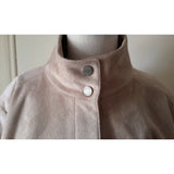 Calvin Klein Faux Suede Brushed Microfiber Moto Snap Up Jacket Womens M Tan