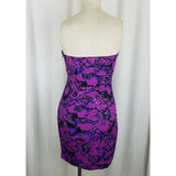 BCBGeneration Bare Shoulder Drape Ruched Ruffled Mini Sun Dress Womens 4 Purple