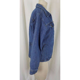 Billy Jeans Herringbone Denim Blue Jean Jacket Womens M Zip Up Indian Chief Logo