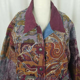 Tantrums Quilted Paisley Tapestry Art To Wear Jacket Blazer Womens L Corduroy