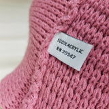 Space Age Ribbed Cable Knit Sweater Cape Poncho Womens S Rose Pink Asymmetrical