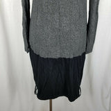 Matti Mamane Jersey Knit Sack Dress Black Gray Colorblock Scoop Neck Womens S