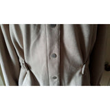 Calvin Klein Faux Suede Brushed Microfiber Moto Snap Up Jacket Womens M Tan