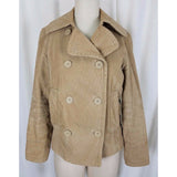 Gap Corduroy Double Breasted Trench Style Short Peacoat Jacket Womens S Camel
