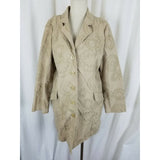 J.Jill Canvas Cotton Embroidered Pleated Fit & Flare Riding Jacket Coat Womens M