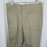 Vintage Dickies Shape Set Stain Release Twill Work Pants Mens 38x28 Tan NOS USA