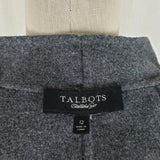 Talbots Wool Funnel Neck Single Button Blazer Jacket Womens 12 Charcoal Gray