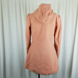 Sybilla Vegan Wool Hooded Skater Fit & Flare Puff Sleeves Coat Peacoat Womens M