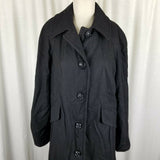 London Fog Black Winter Wool Blend Long Maxi Peacoat Womens 14 Oversized Baggy
