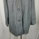 Liz Claiborne Woman Herringbone Tweed Peacoat Coat Womens 2X Plus Black White