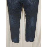 True Religion Skinny with Flaps Pocket Faded Mens 36 Dark Denim Blue Jeans 40x33