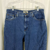 LL Bean Double L Relaxed Fit Flannel Lined Denim Blue Jeans Womens 16P Insulated