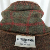 Vintage Alfred Dunner Plaid Wool Cardigan Sweater Jacket Blazer Womens 16 USA