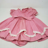 Vintage Ruffles Lace Circle Skirt Twirl Baby Doll Dress Girls 6-12 Months Pink