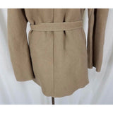 Gap Hooded Felted Wool Belted Tie Wrap Sweater Jacket Womens S Swing Oatmeal Tan