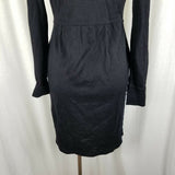 Vintage Santana Double Knit Sweater Coat Dress Womens S M Gold Buttons Front