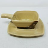 Astral Pattern Philippe Lambert De Beauce Canada Pottery Handled Bowl Saucer 70s