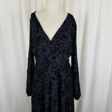 Lauren Ralph Lauren Velvet Fit & Flare Faux Wrap Little Black Dress Womens 8