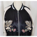 Pacsun Kendall & Kylie Eagles Roses Satin Bomber Jacket Womens M Boyfriend Look