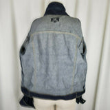 Karl Kani KK2 Jewels Denim Blue Jean Trucker Jacket Womens M Hip Hop Streetwear