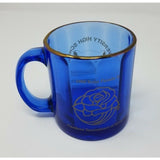 1998 Rose Parade Pasadena University High School Cougars Glass Mug Cobalt Gold