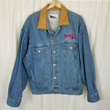 New England Patriots NFL Blue Jean Denim Trucker Jacket Mens XL Leather Proelite