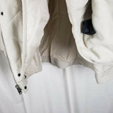 Nautica Cotton Quilted Fleece Lined Bomber Parka Jacket Mens XXL Zip Up Ivory