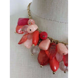 Resin Statement Dangle Charm Bib Cluster Chunky BEADED NECKLACE Faceted Jewels