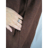 Vintage Mid Century Burnt Orange Brown Wool Mottled Tweed Coat Cloak Womens S M