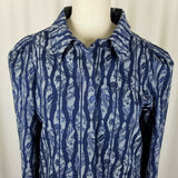 Jeans de Christian Lacroix Indigo Floral Striped Jacket Blazer Womens 44 Italy