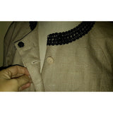 Sara Campbell Woven Silk Crochet Collarless Cropped Blazer Jacket Womens 8 USA