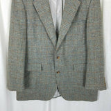 David Wood Southwick Wool Tweed Woven Multicolor Plaid Sport Coat Jacket Mens 47
