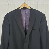 JF JFerrar Modern Fit Vegan Worsted Wool Black Sport Coat Jacket Blazer Mens 44R