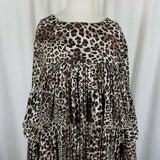 Missguided Animal Leopard Print Layered Tiered Swing Dress Womens 14 Plus Mini