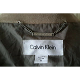 Calvin Klein Faux Suede Brushed Microfiber Moto Snap Up Jacket Womens M Tan