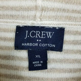 JCrew Harbor Cotton Merino Wool Sailor Striped Hooded Henley Sweater Mens XL Tan