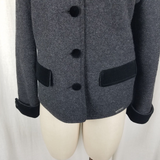 Geiger Collections Austria Boiled Wool Velvet Trim Jacket Blazer Womens 36 M L