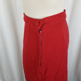 Vintage Handmade Red Winter Wool Short Skirt Womens S 50s 60s 70s Geek Chic