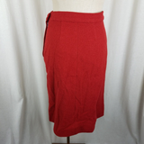 Vintage Handmade Red Winter Wool Short Skirt Womens S 50s 60s 70s Geek Chic